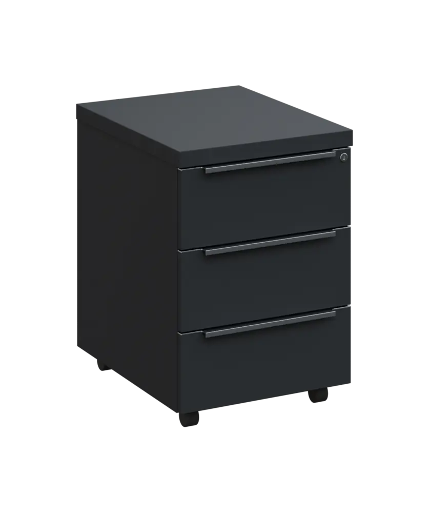 SIKC - 00 kontejner pojízdný, 3-zásuvkový, deska 18 mm, centrální zámek, antracit